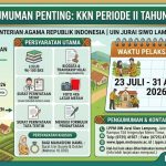 📢 PENGUMUMAN PENTING: PENDAFTARAN KKN PERIODE II TAHUN 2026 UIN JURAI SIWO LAMPUNG 📢